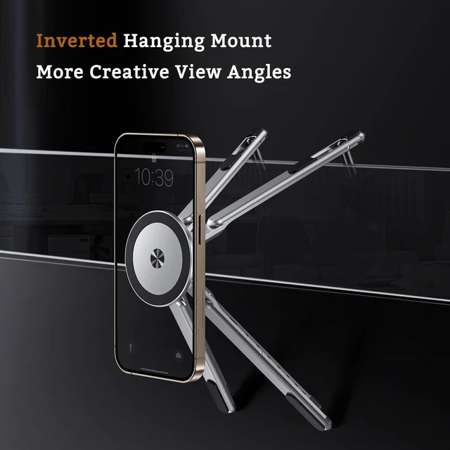 Alt view image 7 of 7 - 4-in-1 Foldable Laptop Stand, Magnetic Phone Tablet Holder 8-Tier Ergonomic Lift Design, N55 Strong Magnetic, Infinite Multi-angle, Portable Pocket Size for Travel Vlog Office Zoom