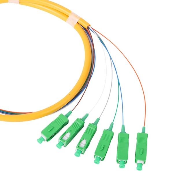 Alt view image 6 of 6 - 6 Strand SC/APC Singlemode Fiber Optic Pigtail, 4 Packs 1.2m length, low loss, Singlemode Fiber Pigtail for Networks Communication System