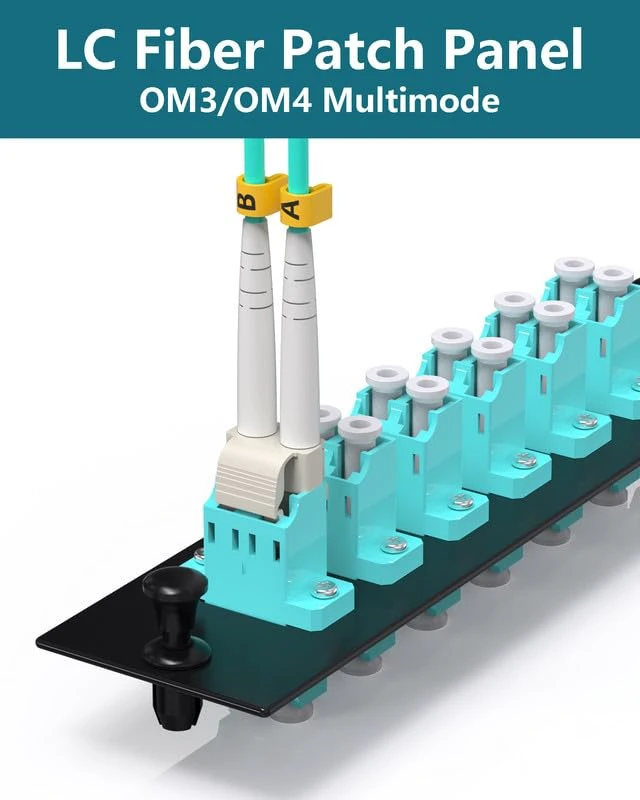 Alt view image 4 of 7 - 12 Fiber OM3/OM4 Patch Panel 6×Duplex LC Fiber Optic Coupler,LC UPC LGX Footprint Patch Panel with LC to LC Fiber Optic Adapter Connectors -Supports 1U Rack Systems