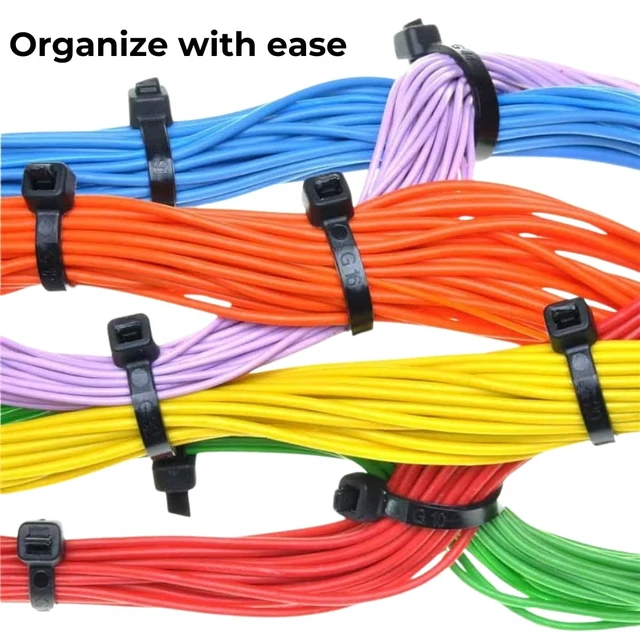 Alt view image 6 of 7 - 12 inch Black Nylon Zip Ties, 50lbs Tensile Strength, Multi-Purpose Self Locking Cable Ties, Heat Resistant, Erosion Controlled, Heavy Duty for Indoor and Outdoor Use (1000)