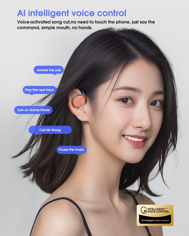 Alt view image 3 of 7 - AI Translator Earbuds Real Time - 164 Languages Translation Headphones, Audio and Video Calls Wireless Bluetooth Interpreter Device for Business, Travel, Learning - Orange