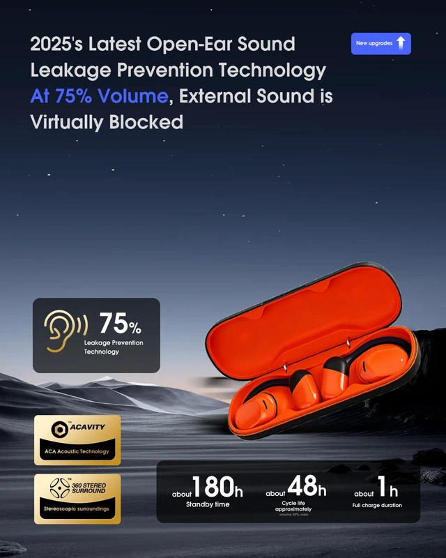 Alt view image 6 of 7 - AI Translator Earbuds Real Time - 164 Languages Translation Headphones, Audio and Video Calls Wireless Bluetooth Interpreter Device for Business, Travel, Learning - Orange