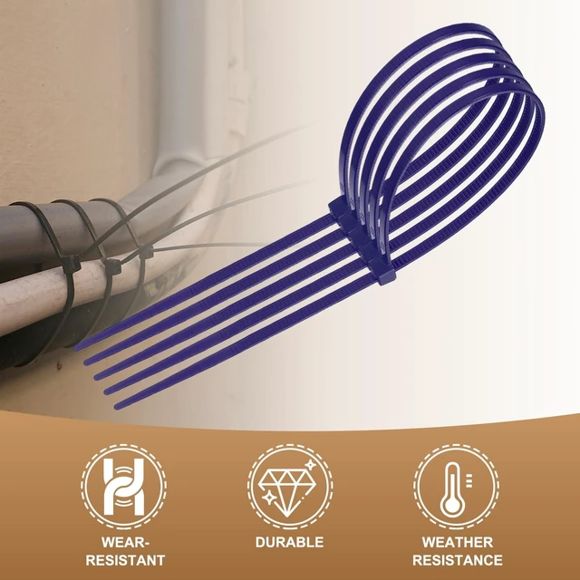 Alt view image 5 of 7 - Zip Ties Plastic Cable Ties, Self-Locking Wire Zip Tie 8 Inch Fit for Home Garden Office Workshop Travel - (1000 Pack, Navy Blue)