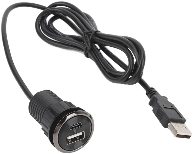 Alt view image 7 of 7 - Desktop Power Grommet, Small Power Strip Socket Flush Mount Socket with 2 USB Charging Ports for Office Conference Table