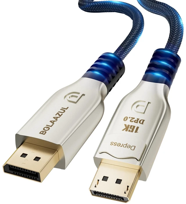 Main image of 3ft DisplayPort 2.0 Cable 16K@60Hz 8K@120Hz 4K@240Hz 165Hz 144Hz DP 2.0 Cord DP Male to DP Male GSync/FreeSync UHBR20 DisplayPort to DisplayPort Enhanced Braided for Gaming Monitor
