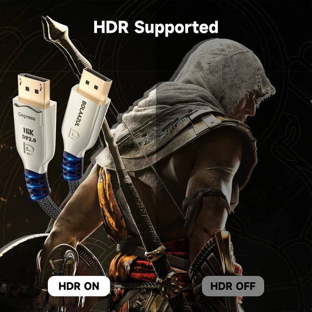 Alt view image 4 of 7 - 3ft DisplayPort 2.0 Cable 16K@60Hz 8K@120Hz 4K@240Hz 165Hz 144Hz DP 2.0 Cord DP Male to DP Male GSync/FreeSync UHBR20 DisplayPort to DisplayPort Enhanced Braided for Gaming Monitor