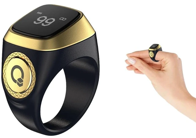 Main image of Smart Ring Counter, Smart Tasbih Zikr Ring, Muslim Islamic Prayer Smart Rings, Tasbih Counter Smart Ring, Tasbeeh Smart Counter, Digital Electronic Smart Tally Counter for Prayer(Black, 18MM)