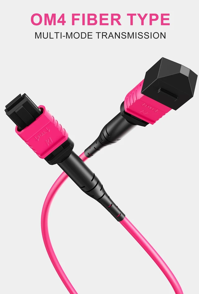 Alt view image 4 of 7 - OM4 MPO to MPO Cable, 8 Fiber Female UPC Type B, 3M/9.8FT UPC mpo cable, multimode mpo patch cable, 40G/100G SR4, with LSZH jacket for switches, servers and data center network