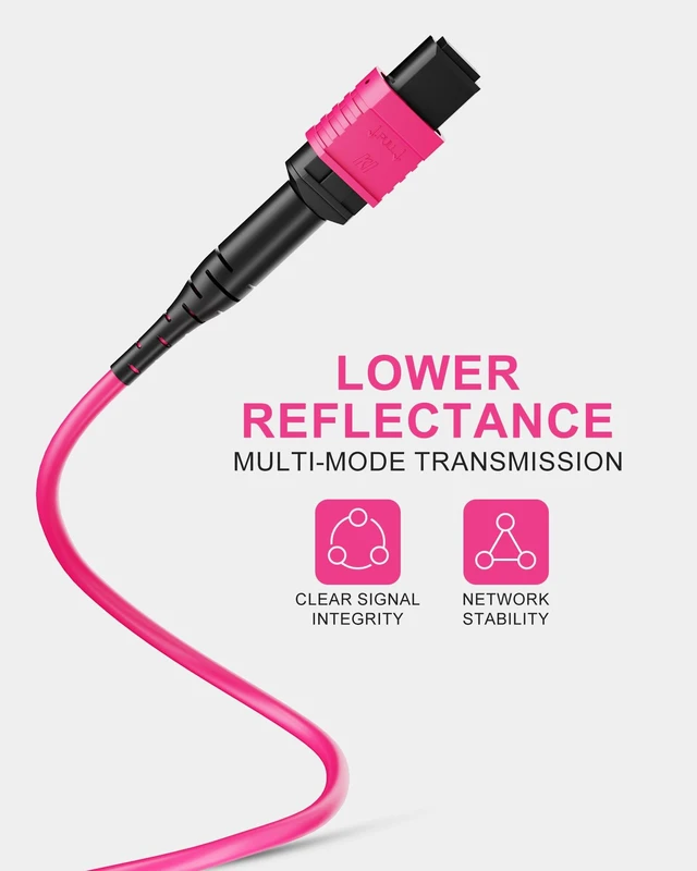 Alt view image 5 of 7 - OM4 MPO to MPO Cable, 8 Fiber Female UPC Type B, 3M/9.8FT UPC mpo cable, multimode mpo patch cable, 40G/100G SR4, with LSZH jacket for switches, servers and data center network