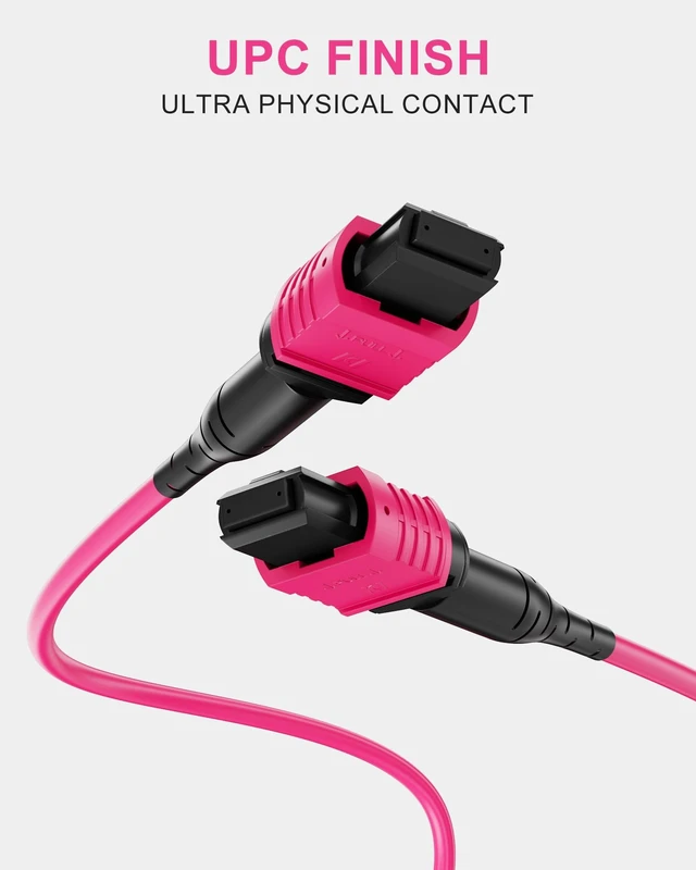 Alt view image 7 of 7 - OM4 MPO to MPO Cable, 8 Fiber Female UPC Type B, 3M/9.8FT UPC mpo cable, multimode mpo patch cable, 40G/100G SR4, with LSZH jacket for switches, servers and data center network