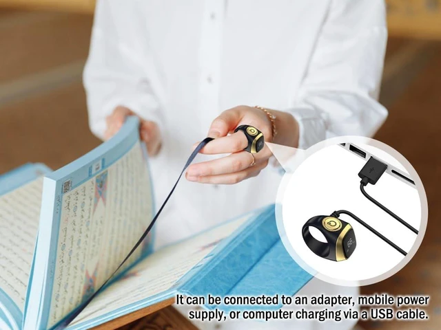 Alt view image 6 of 7 - Smart Ring Counter, Smart Tasbih Zikr Ring, Muslim Islamic Prayer Smart Rings, Tasbih Counter Smart Ring, Tasbeeh Smart Counter, Digital Electronic Smart Tally Counter for Prayer(Black, 18MM)