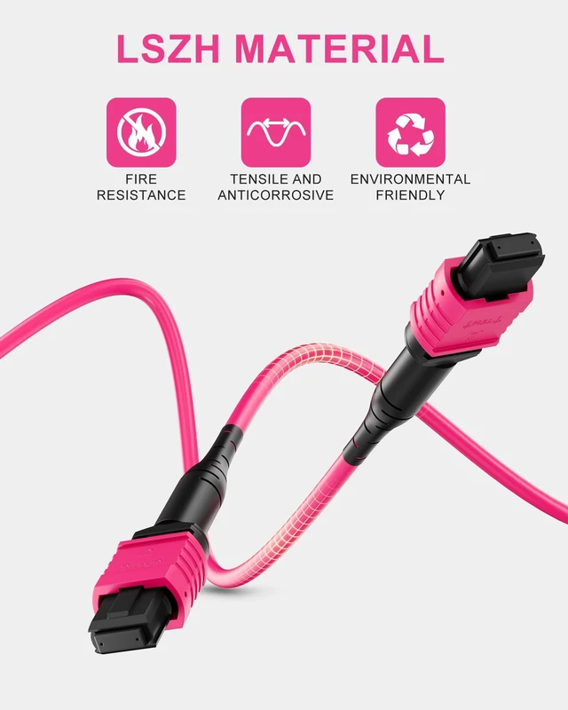 Alt view image 6 of 7 - OM4 MPO to MPO Cable, 8 Fiber Female UPC Type B, 3M/9.8FT UPC mpo cable, multimode mpo patch cable, 40G/100G SR4, with LSZH jacket for switches, servers and data center network