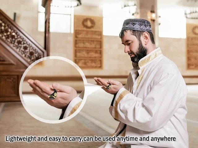 Alt view image 7 of 7 - Smart Ring Counter, Smart Tasbih Zikr Ring, Muslim Islamic Prayer Smart Rings, Tasbih Counter Smart Ring, Tasbeeh Smart Counter, Digital Electronic Smart Tally Counter for Prayer(Black, 18MM)