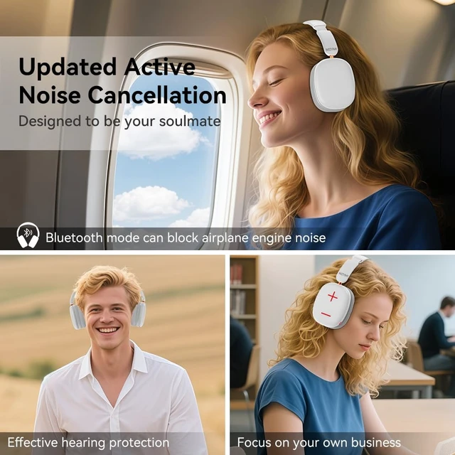 Alt view image 7 of 7 - Bluetooth Headphones Over Ear, 5.3 Wireless Bluetooth Headphones,20H Playtime,Microphone,Foldable Lightweight Headset,HiFi Stereo Sound,90% Rotation Stretchable for Phone/PC/Travel(Gray)