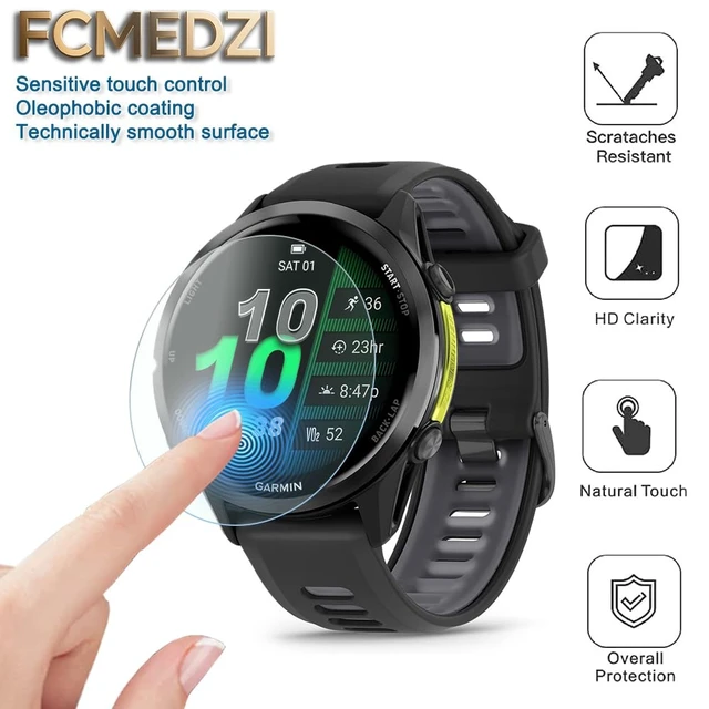 Alt view image 6 of 7 - Screen Protector Compatible for Garmin Forerunner 970, Case TPU Soft Frame Cover and TPU Screen Protective Film Not Tempered Glass (Pack of 4+2)