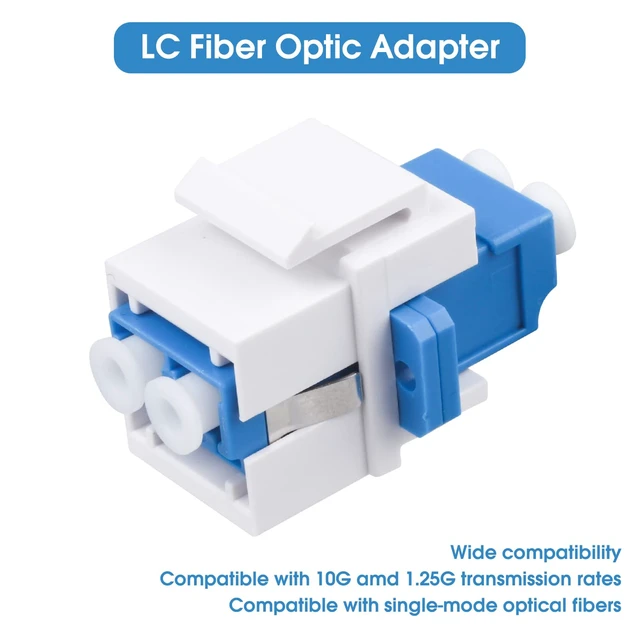 Alt view image 4 of 6 - 8 Pack LC/UPC Fiber Optic Coupler Keystone Jack Modular for Patch Panels and Wall Plates Fiber Optic Cable Adapter LC Duplex Singlemode
