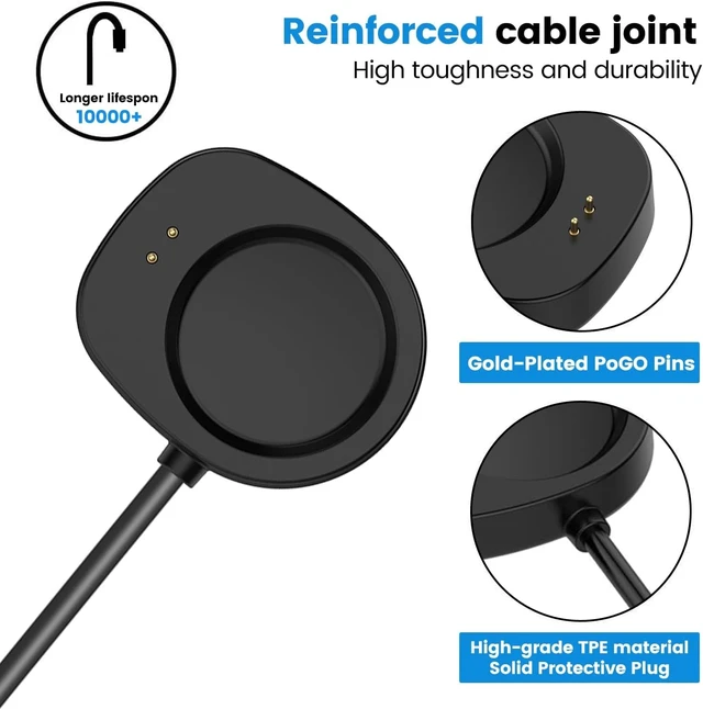 Alt view image 6 of 6 - Compatible with Bip Max Charger, 100cm Magnetic Replacement Charging Station Stand Compatible with Amazfit Bip Max/Active Max/T-Rex/Balance 2/1 Helio/Active 3 (Charger with Cable)