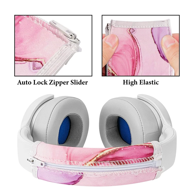 Alt view image 3 of 6 - NOVA Flex Fabric Headband Cover Compatible with Skullcandy Crusher Evo/Crusher ANC/Crusher ANC2, Hesh 3/ Evo/ANC and Venue Headphones, Head Cushion (Pink Marble)