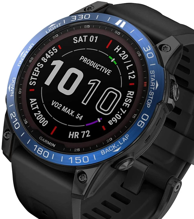 Alt view image 2 of 6 - Bezel Styling Compatible for Garmin Fenix 7 Bezel Ring Adhesive Cover Anti Scratch Protection Stainless Steel Metal Bezel Loop Dial Frame Circle Protective Case Cover for Garmin Fenix 7