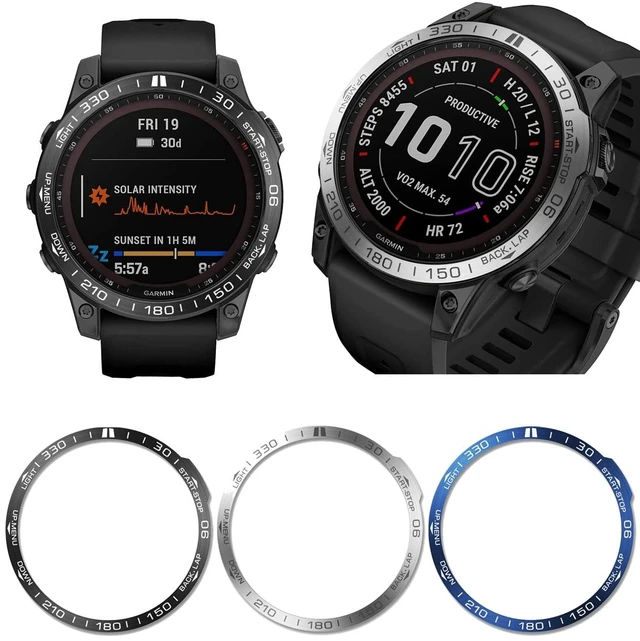 Alt view image 6 of 6 - Bezel Styling Compatible for Garmin Fenix 7 Bezel Ring Adhesive Cover Anti Scratch Protection Stainless Steel Metal Bezel Loop Dial Frame Circle Protective Case Cover for Garmin Fenix 7