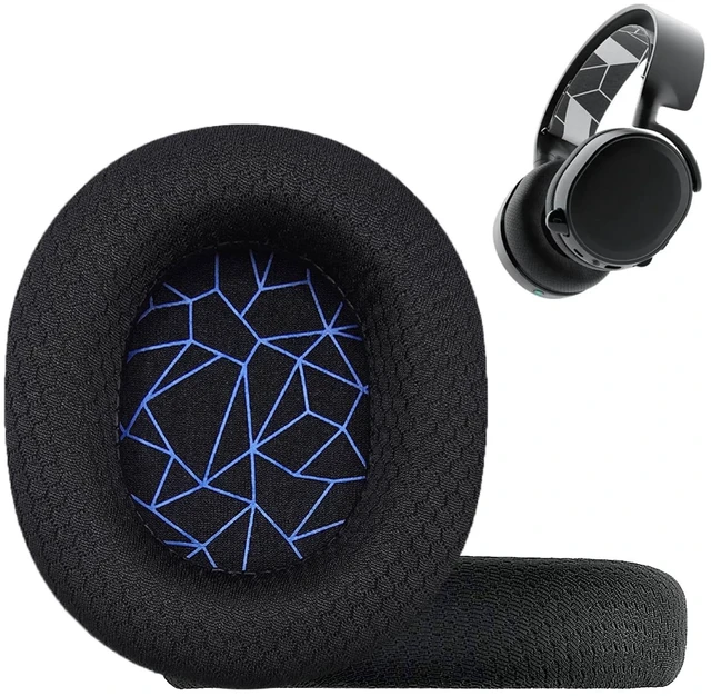 Alt view image 6 of 7 - Replacement Earpads for SteelSeries Arctis 3/Arctis 5/Arctis 7 Arctis 9/Arctis 1/Arctis pro Lossless Wireless Headphone,Ear Pads Cushions with Noise Isolation Memory Foam-Black+Blue