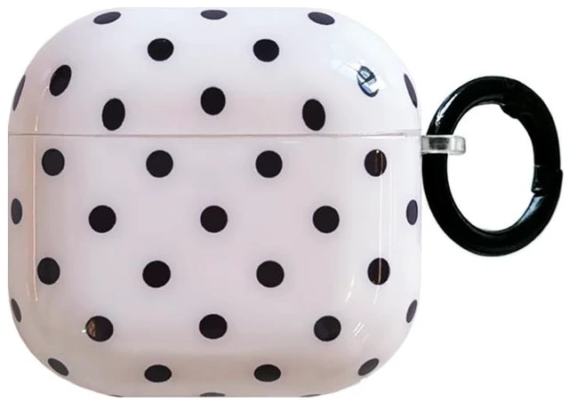Main image of for Apple Airpods 3 Case with Keychain,Trendy Black and White Polka Dot Airpods 3rd Generation (2021) Protective Cover,Compatible with MagSafe,Gift for Girl Men Women - White Small Dots