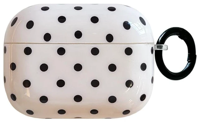 Main image of for Apple Airpods Pro Case with Keychain,Trendy Black and White Polka Dot Airpods Pro Generation (2019) Protective Cover,Compatible with MagSafe,Gift for Girl Men Women - White Small Dots