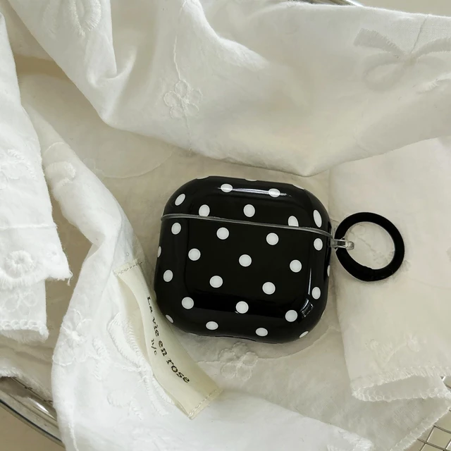 Alt view image 2 of 7 - for Apple Airpods Pro 3 Case with Keychain,Cute Black and White Polka Dot Airpods Pro 3rd Generation (2025) Protective Cover,Compatible with MagSafe,Gift for Girl Men Women - Black Small Dots