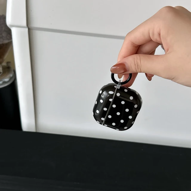 Alt view image 4 of 7 - for Apple Airpods Pro 3 Case with Keychain,Cute Black and White Polka Dot Airpods Pro 3rd Generation (2025) Protective Cover,Compatible with MagSafe,Gift for Girl Men Women - Black Small Dots