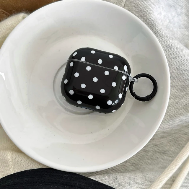 Alt view image 6 of 7 - for Apple Airpods Pro 3 Case with Keychain,Cute Black and White Polka Dot Airpods Pro 3rd Generation (2025) Protective Cover,Compatible with MagSafe,Gift for Girl Men Women - Black Small Dots