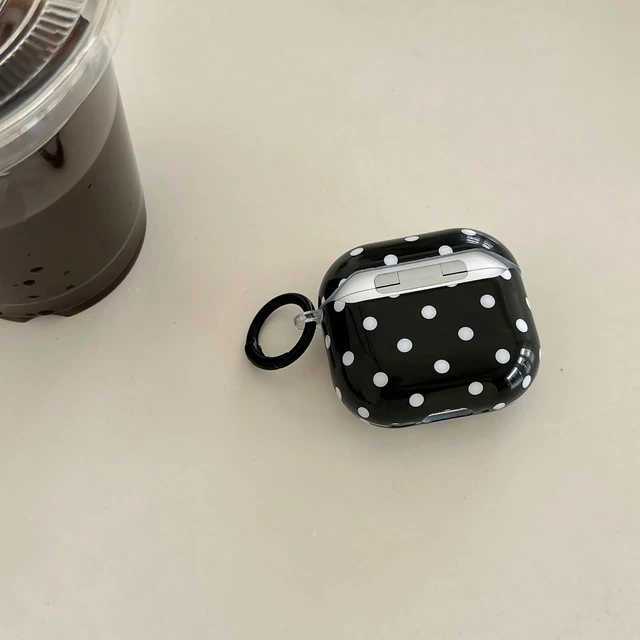 Alt view image 7 of 7 - for Apple Airpods Pro 3 Case with Keychain,Cute Black and White Polka Dot Airpods Pro 3rd Generation (2025) Protective Cover,Compatible with MagSafe,Gift for Girl Men Women - Black Small Dots