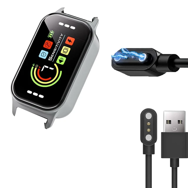 Alt view image 2 of 6 - Compatible with Heijace Dog Bark Collar Charger, Magnetic USB Charging Cable Replacement Charger Cable Compatible with Heijace Dog Bark Collar (2 Pack-Black+White)