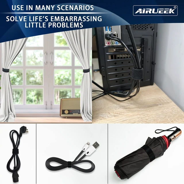 Alt view image 7 of 7 - Cable Straps 65.6 ft x 0.78 in hook and loop tape, Free Cut Length Reusable Cable Ties for Cord Management and Wire Organizer
