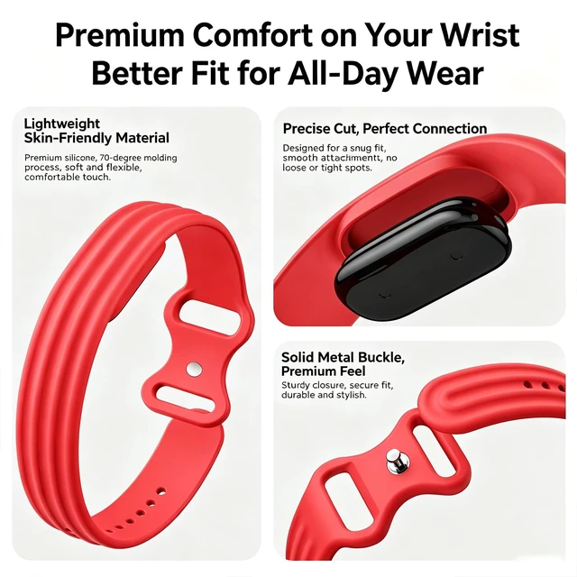 Alt view image 4 of 7 - Replacement Bands For Google Fitbit Air Active Strap Silicone for Man Women One Size 255mm length, Adjustable 5.9' - 8.27'(150210mm) Length, Soft & Skin-Friendly, for Man and Women