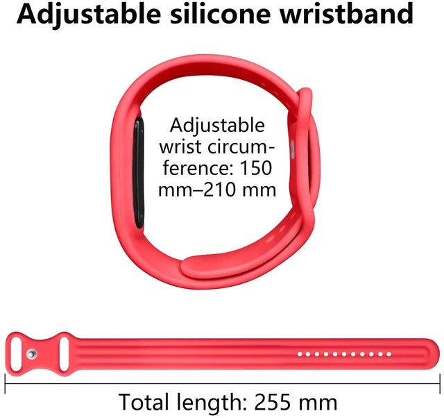Alt view image 6 of 7 - Replacement Bands For Google Fitbit Air Active Strap Silicone for Man Women One Size 255mm length, Adjustable 5.9' - 8.27'(150210mm) Length, Soft & Skin-Friendly, for Man and Women
