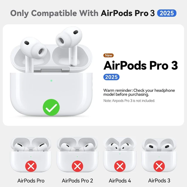 Alt view image 2 of 6 - for AirPods Pro 3 Case, Cute 3D Ginger Cat Silicone Shockproof Cover with Carabiner Compatible with AirPods Pro 3 (2025) (Gray)