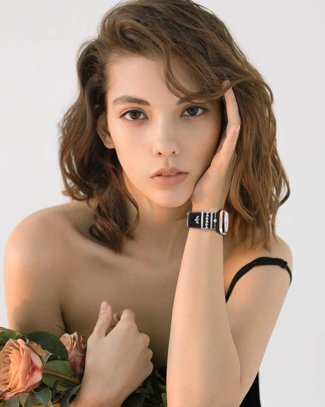 Alt view image 2 of 7 - Watch Band Charms (Band Included), Compatible with Apple Watch Band 38mm 40mm 41mm 42mm(S10), Floral Engraved Silicone Straps Accessories for iWatch Bands Ultra 3 2 1 Series se 11 10 9 8 7 6 5 4 3 2 1