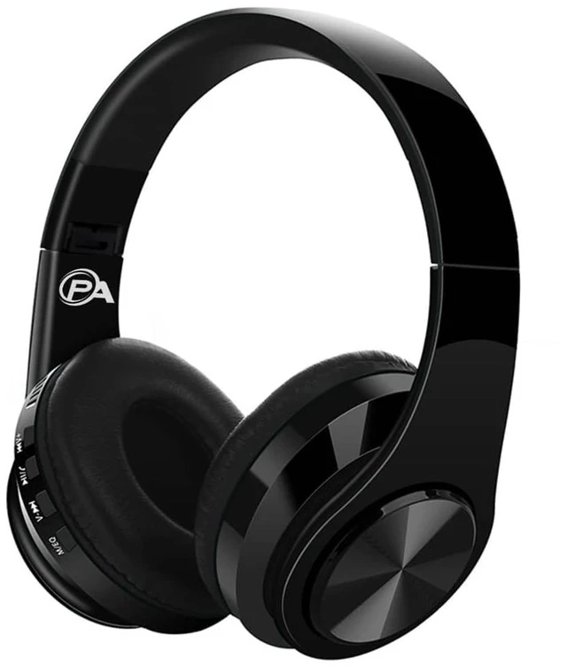 Main image of Gaming Headphones, Wireless Bluetooth Over-Ear, Black with Color Accents, Built-in Mic, HiFi Stereo Sound, Foldable Design-Gaming Headset (Black)