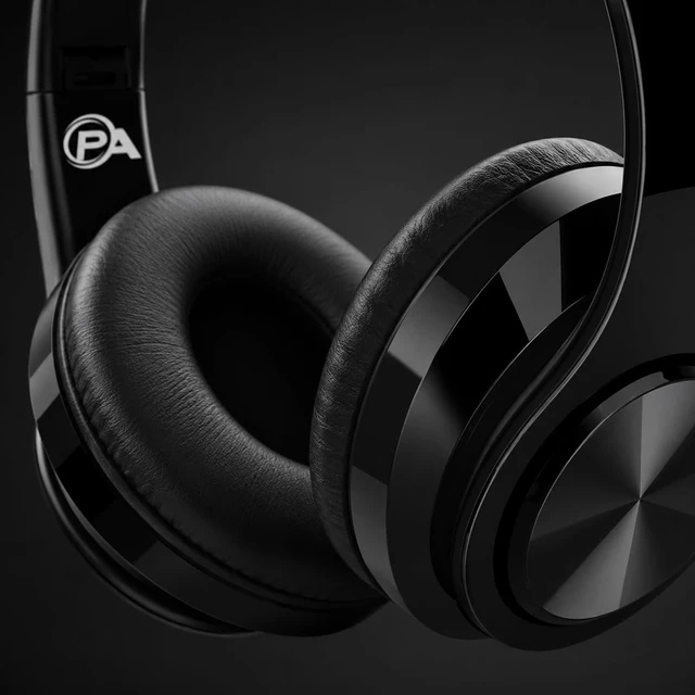 Alt view image 4 of 6 - Gaming Headphones, Wireless Bluetooth Over-Ear, Black with Color Accents, Built-in Mic, HiFi Stereo Sound, Foldable Design-Gaming Headset (Black)