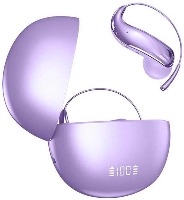 Main image of Purple Wireless Open Ear Earbuds with Ear Hook Around Over The Ear Sport Air Bone Conduction Bluetooth Earbuds That Don't Go in Ear for Exercising Running Headphones with Microphone Headsets Earpho