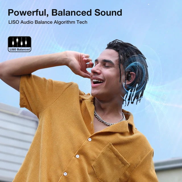 Alt view image 3 of 7 - CT3 Pro Open Ear Headphones, Rich Balanced Sound, AI ENC 4 Mics Clear Calls,40H Playtime, IPX5 SweatSafe, Bluetooth 5.4 Wireless Earbuds with Earhooks, App Control