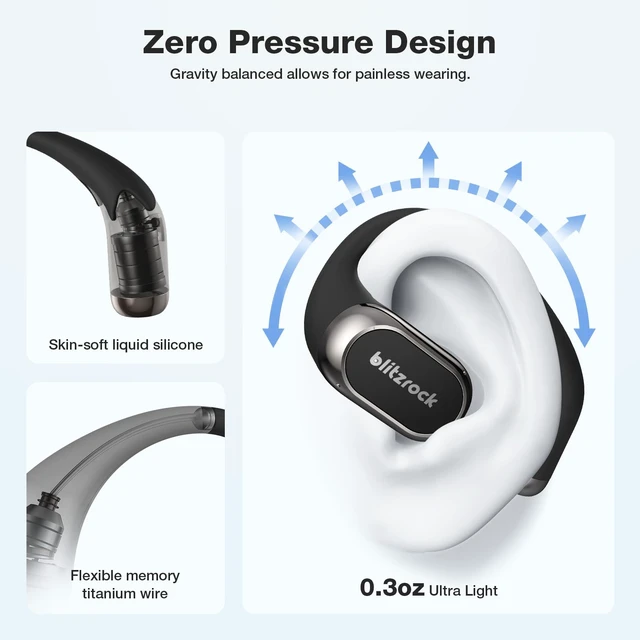 Alt view image 4 of 7 - CT3 Pro Open Ear Headphones, Rich Balanced Sound, AI ENC 4 Mics Clear Calls,40H Playtime, IPX5 SweatSafe, Bluetooth 5.4 Wireless Earbuds with Earhooks, App Control