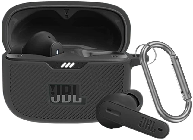 Main image of Compatible for JBL Tune 230NC TWS Case Cover, Anti-Lost Keychain, Soft Silicone Protective Scratch Resistance Skin Case with Carabiner (Black)