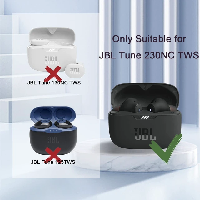 Alt view image 2 of 6 - Compatible for JBL Tune 230NC TWS Case, Soft Silicone Protective Scratch Resistance Skin Case for JBL Tune 230NC with Anti-Lost Keychain and Carabiner (Purple)