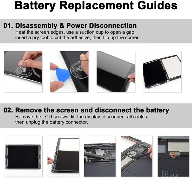 Alt view image 4 of 7 - A1484 A1474 Tablet Battery Replacement for iPad 5th 6th 7th 8th 9th Generation A1822 A1823 A1893 A1954 A2197 A2198 A2270 A2428 A2429 A2430 A2602 A2603 A2604 A1474 A1475 for iPad 5/6/7/8/9/Air 1