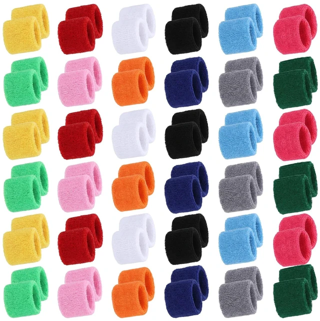 Main image of 72 Pack Wrist Sweatbands Bulk for Men Women, Neon 80s Sweat Bands for Sports, Gymnastics Wristbands for Grips, Basketball Wristbands for Baseball Football Tennis Running Gym Workout 36 Pairs 12 Color