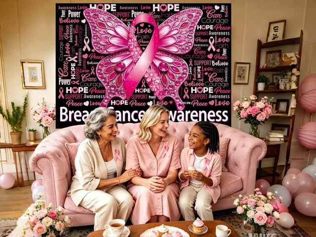 Alt view image 5 of 7 - Breast Cancer Awareness Backdrop October Pink Ribbon Butterfly Background 8x6ft Love Hope Faith Strength Banner, Breast Cancer Charity Activities Party Decorations