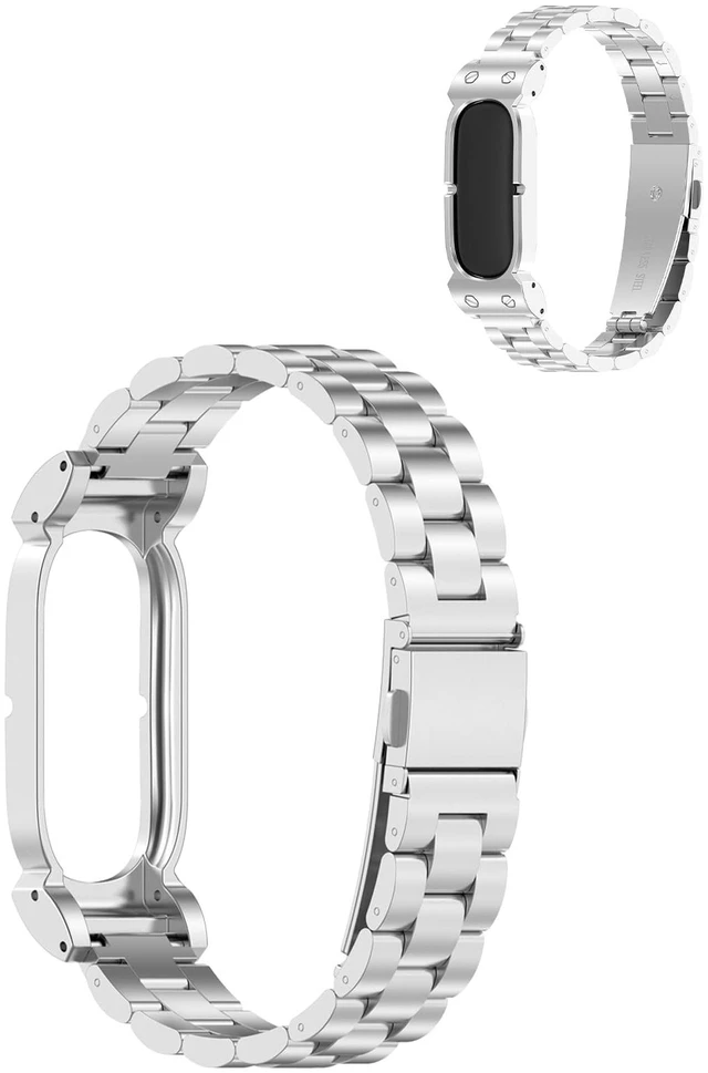 Main image of Compatible with Google Fitbit Air Watch. Zinc alloy frame + stainless steel link band, sturdy & skin-friendly for all-day wear