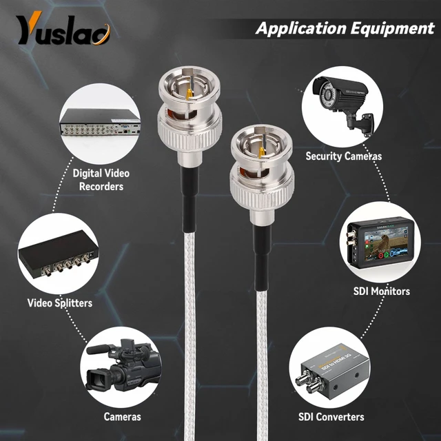 Alt view image 4 of 5 - HD-SDI 3G SDI Cable 6FT BNC Male to Male Connector RG179 Coax Cable 75 Ohm for Camera BMCC Video CCTV Monitor SDI Converter Splitter etc. 1-Pack