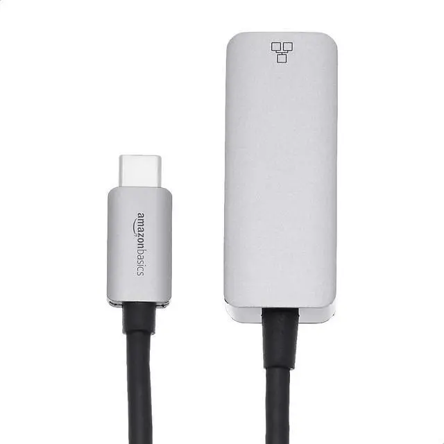 Alt view image 2 of 6 - Aluminum USB-C to RJ45 Gigabit Ethernet Adapter, Portable, Fast Network, Grey, 2.07 x 0.81 x 0.6 inches